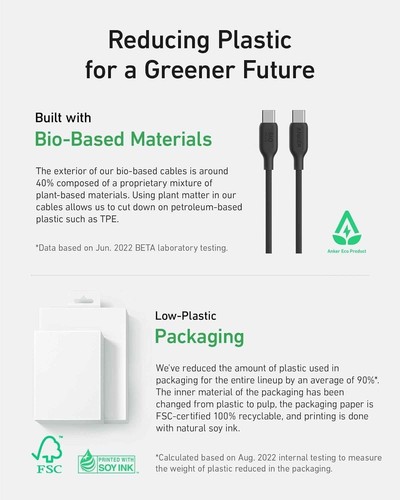 Anker cable 543 Eco-friendly USB-C - USB-C 1.8m black - Afbeelding 5 van 7