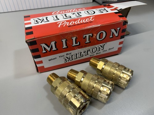 3 Stück - Milton Kwik Change M-Style 1/4 Zoll Stecker NPT Kupplung S-716