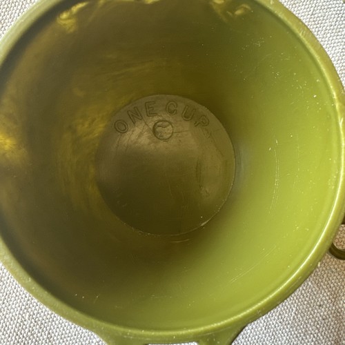 Vintage Messbecher oliv Avocado grün mit Blumenmuster, 4er Set - Bild 6 von 11
