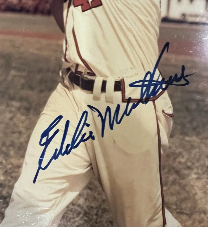 Eddie Mathews Signed Autographed 8x10 Braves MLB HOF JSA COA - Image 2 of 4