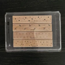 Stampin' Up! Wood Mounted Rubber Stamps Set Of 4 Fun Fillers Retired Vintage 