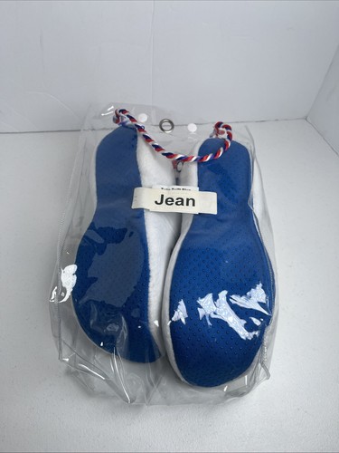 Wooden Shoe Clog Style Blue White Slippers Holland Dutch Women Size 7-9 Fabric - Picture 3 of 6