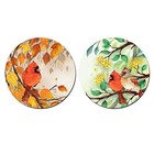Set of 2 Decorative Round Magnets 3.5" Cute Designs for Home Office Kitchen