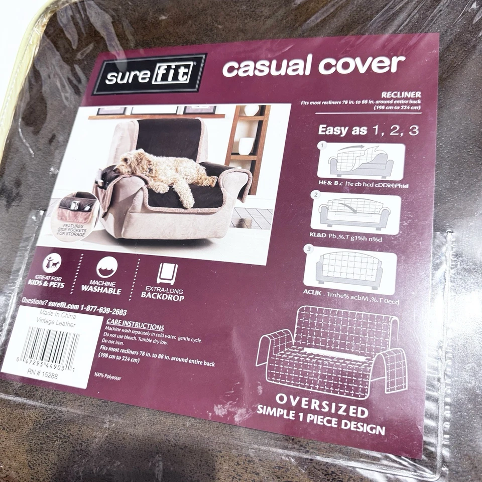 "Cubierta informal reclinable para muebles que admite mascotas Sure Fit DELUXE de 78"" a 88""" Foto 2 de 3