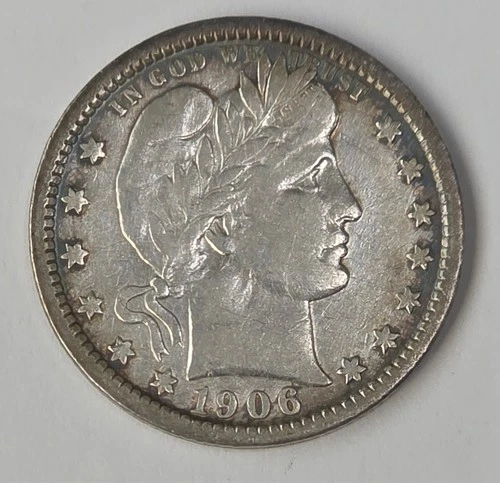 1906-O Barber Silver Quarter w/ XF Details