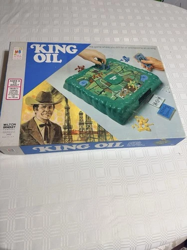Vintage 1974 King Oil Board Game Milton Bradley MB With Drill Rig