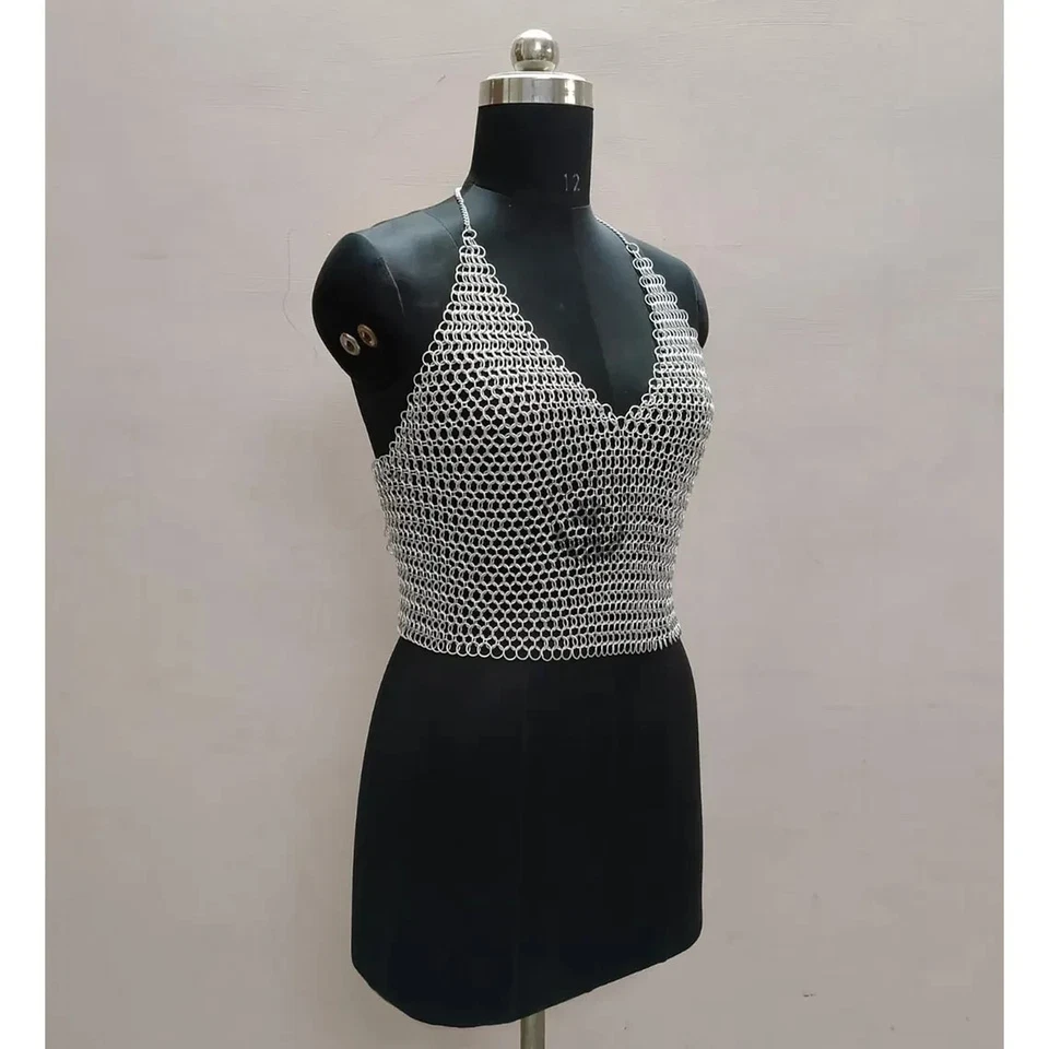 Vestido de cota de malla Larp y cosplay de acero anillo a tope de 10 mm, venta Black Friday Foto 3 de 4