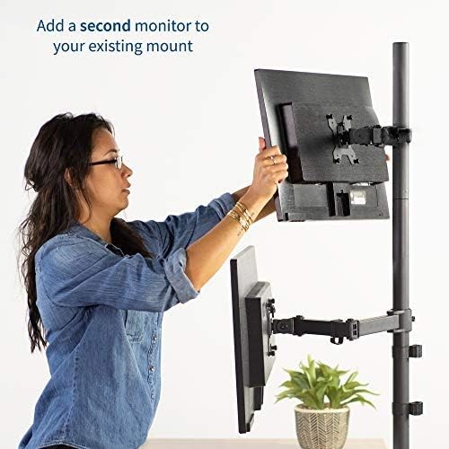 VIVO Steel Universal Bracket Pole Mount with Removable Short Arm Clamp, Black - Picture 4 of 7