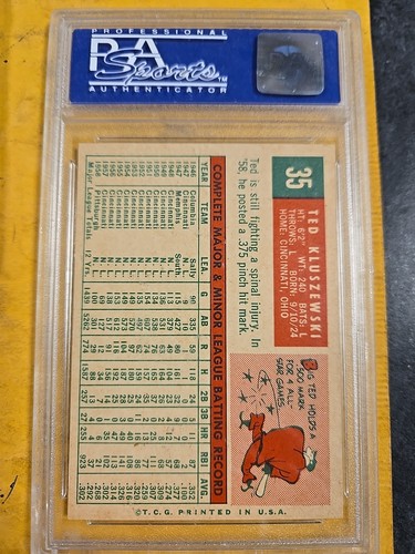 1959 TOPPS #35 TED KLUSZEWSKI PSA 8 NM-MT SET-BREAK 8764 - Bild 2 von 2