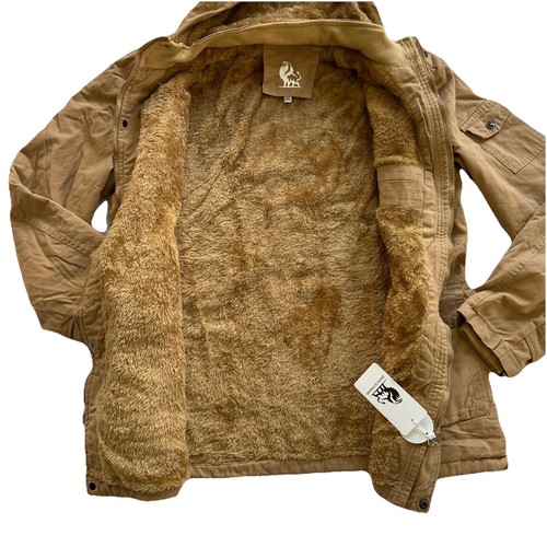 David Outwear Survival Cotton Jacket SIZE 2XL Tan NWT Pockets Faux Fur Lined - Picture 9 of 13