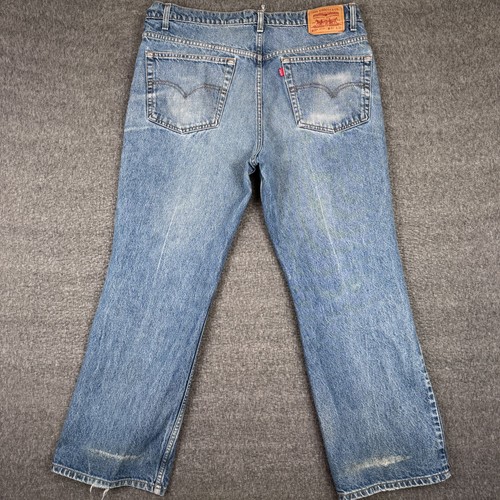 Vintage Levis 517 Jeans Mens 40x30 Bootcut Orange Tab Whisker Faded Cowboy Y2K - Picture 5 of 11