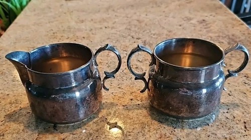 NEWPORT CREAMER & SUGAR BOWL SET YB40 SILVERPLATE 2 PIECE - Imagen 1 de 13