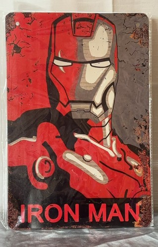 Iron Man Metal Poster Tin Sign - 8x12in Comic Book Art Collectable Pub Decor