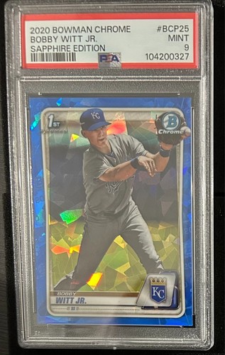 2020 Bowman Chrome Sapphire Edition BCP25 Bobby Witt Jr. Royals RC Rookie PSA 9 - Bild 2 von 3