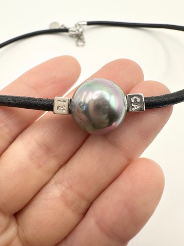 Majorica 925 Sterling 1890 Lederband 13,6 mm Perlenkette 18 Zoll - Bild 4 von 8
