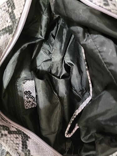 ELLE Purple Faux Snakeskin 12" Long Handbag Shoulder Bag - Picture 8 of 12