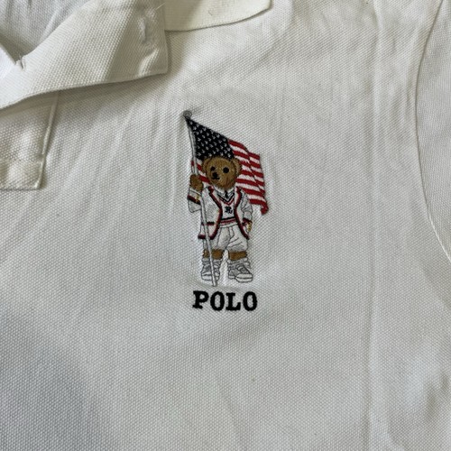 Polo Ralph Lauren Hemd Herren Large weiß klassische Passform amerikanische Flagge Bär - Bild 3 von 9