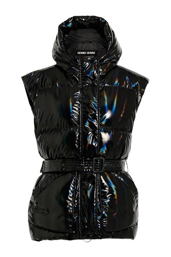 RRP €905 IENKI IENKI Down Puffer Gilet Size M Padded Belted Iridescent Hooded - Picture 3 of 7
