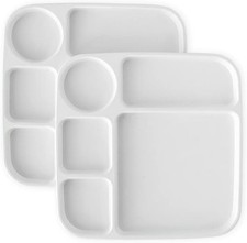 Nordic Ware Divided Meal Tray, Set of 2, White, Tray (2-Pack), White 