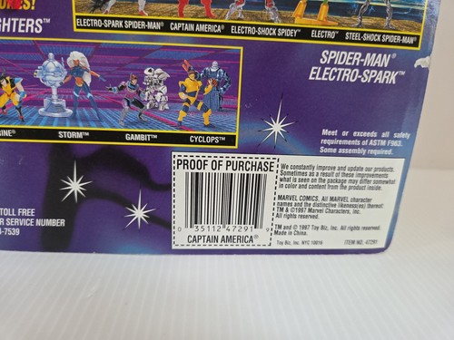 DE COLECCIÓN MARVEL SPIDER-MAN ELECTRO SPARK CAPITÁN AMÉRICA NUEVO TOYBIZ 1997 - Imagen 3 de 6