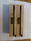 Plastic Wrap foil wax or parchment Organizer 2 in 1 Bamboo Dispenser with Cutter