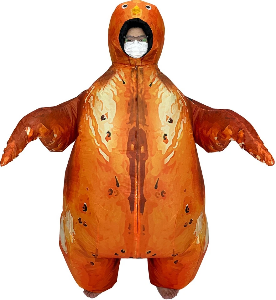 Conjunto de fantasia inflável de Natal Papai Noel mascote corpo inteiro cosplay traje de festa - Imagem 2 de 4