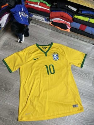 2014 Nike Brazil Home Soccer Jersey Neymar Junior Men's Size L