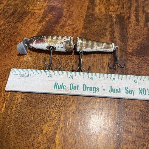 "Antiguo señuelo de pesca de madera 5-1/2"" antiguo 1920 CCB Co. Garret, Ind. - Imagen 6 de 16
