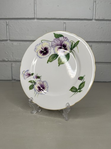 Plato platillo taza de té Shelley Pansy vintage trío floral Inglaterra porcelana de hueso fino - Imagen 4 de 20