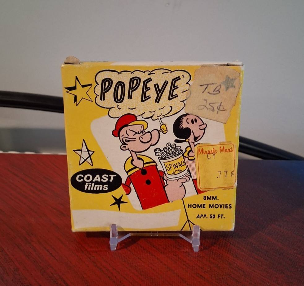 Vintage Coast Films Popeye P-2 Horseshoes, 8mm Cartoon Film Movie