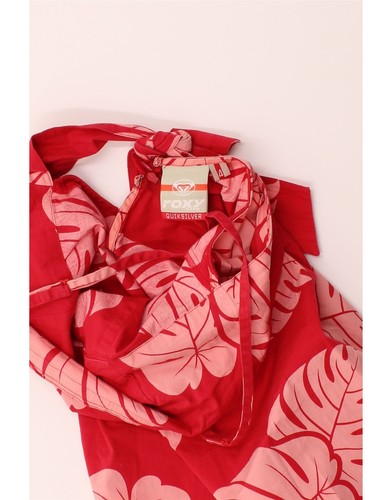 ROXY Womens Halter Dress US 4 Small Red Floral Cotton ET15 - Picture 3 of 3