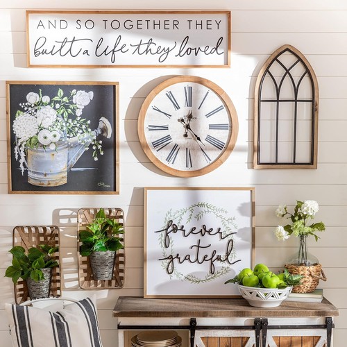 Rustic Cathedral Arch Wood Wall Decor – Decorative Farmhouse Faux Window... - Picture 4 of 4