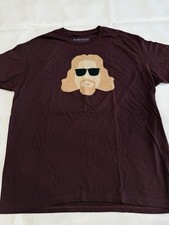 Big Lebowski "The Dude Abides" Burgundy T-Shirt Size XL Headline