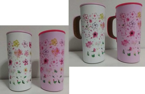 Starbucks SAKURA 2017 Stainless Steel Mug White & Pink 2 Pieces 355ml F/S JPN - Picture 2 of 13