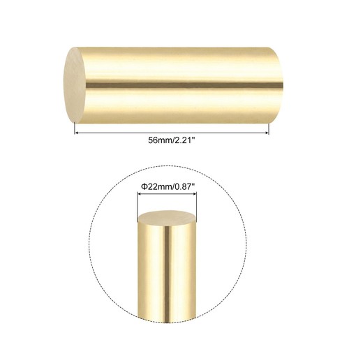 1pcs Brass Rod 22mm 7/8" x 56mm 2" Solid Round Stock Lathe Bar DIY Craft - Picture 2 of 6
