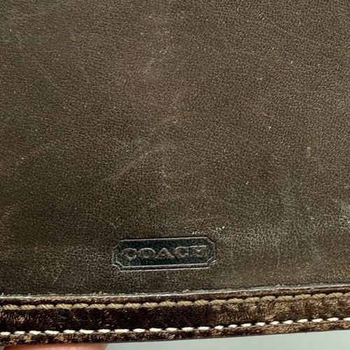 Vintage Coach Brown Signature Leather Checkbook Wallet - Picture 8 of 11