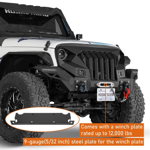 Steel Mad Max Grill Front Bumper Fit Jeep Wrangler JK 2007-2018 w/Winch Plate - Picture 34 of 37