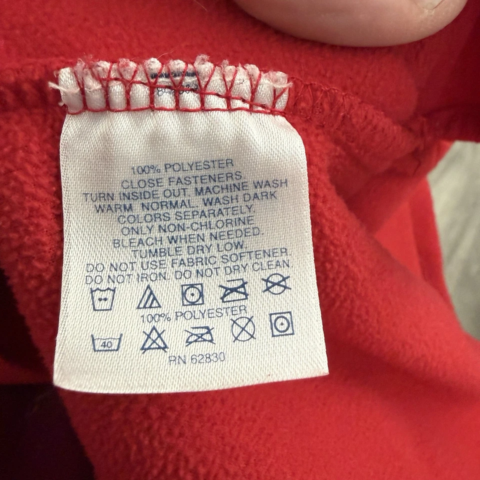 Camisa polar Land's End para hombre XL roja negra ligera bolsillos delanteros a presión (46-48) Foto 4 de 4