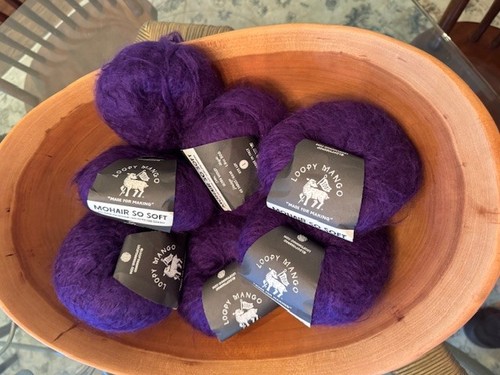 Neu mit Etikett: Loopy Mango Mohair so weich: 7 Knäuel ultraviolette Farbe: neu mit Etikett - Bild 2 von 6