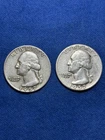 1957 Washington Silver Quarters (2) 90% Silver Circulated