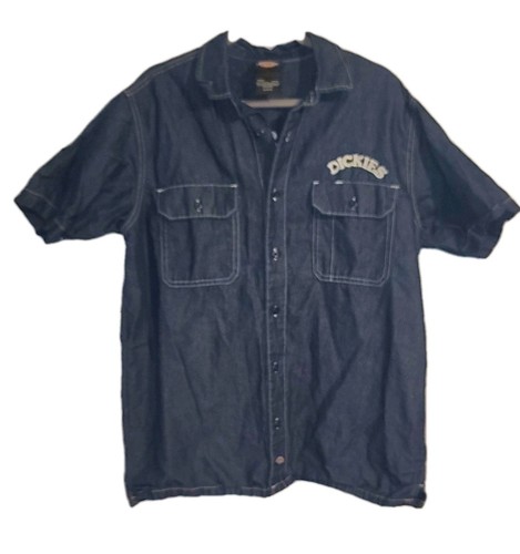 Camisa Denim Beavertown Bordada Dickies Urban Outfitters Talla Mediana Y2K - Imagen 2 de 10
