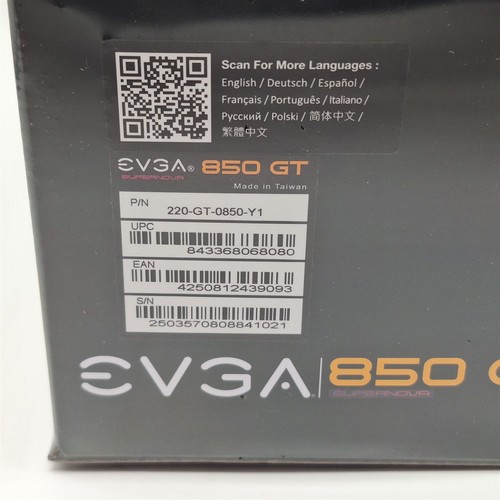 *NEW* EVGA Supernova 850 GT 220-GT-0850-Y1 80 Plus Gold 850W Power Supply - Picture 3 of 4