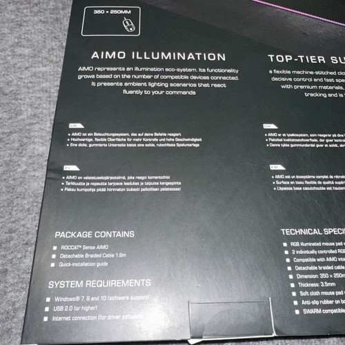ROCCAT Sense AIMO RGB Gaming Mousepad - Soft Cloth Surface, Non-Slip Base - New - Picture 4 of 8