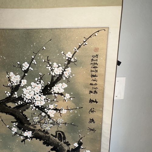 JAPANISCHE HÄNGENDE ROLLENKUNST Gemälde asiatisch 28”x70” - Bild 7 von 11
