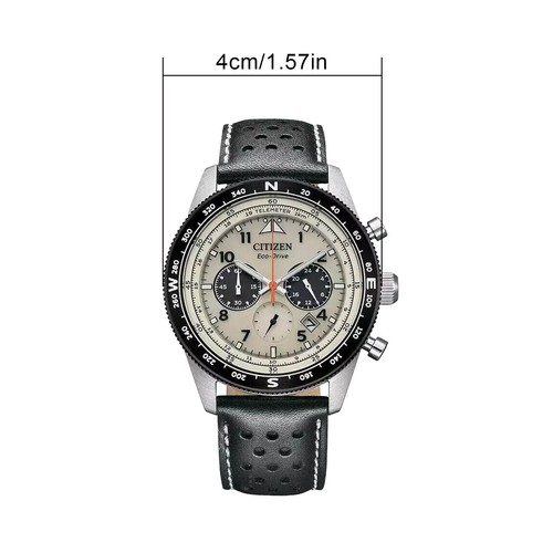 2025 New.Chronograph Eco-drive Weißes Zifferblatt Herrenuhr-- - Bild 4 von 11