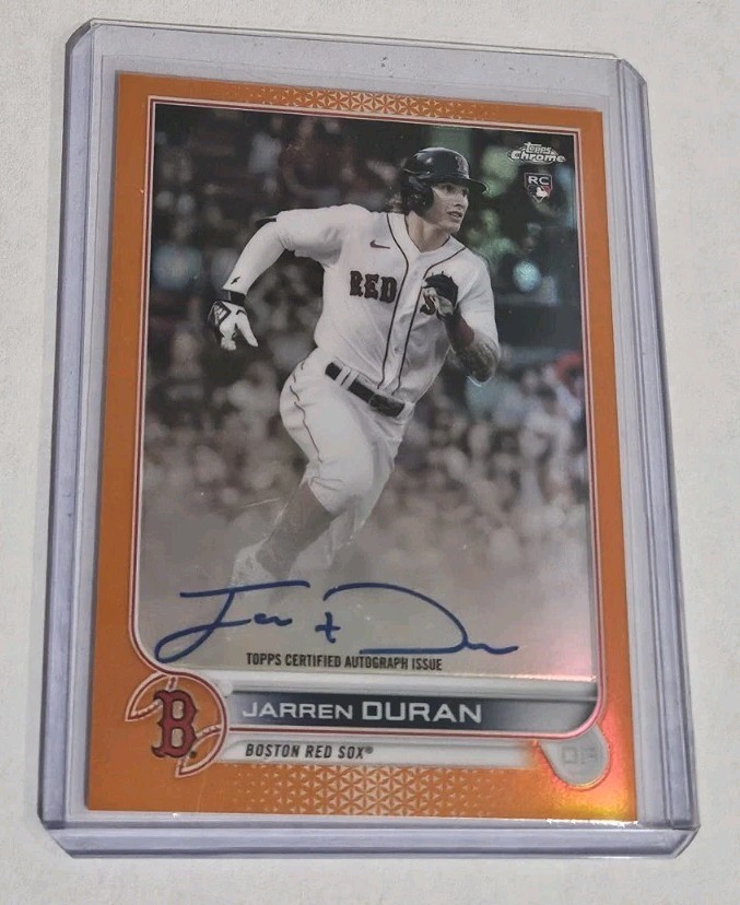 2022 Topps Chrome Jarren Duran Orange Refractor Autograph /25