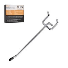 50-Pack 4-Inch Metal Pegboard Hooks for 1/8" 1/4" Peg Board Tool Hangers