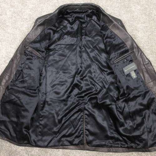 Giacca Banana Republic vintage uomo 40 R nera blazer vera pelle 2002 Y2K - Foto 5 di 13