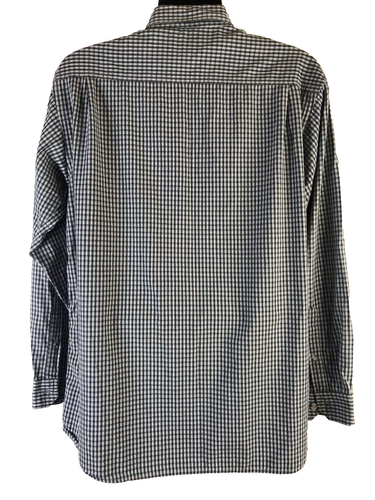 Camicia Columbia uomo grande abbottonata verde microplaid manica lunga tasca logo - Foto 11 di 22