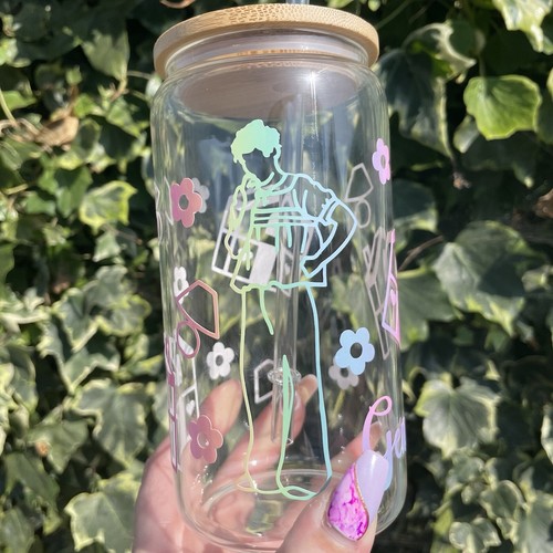 Harry Styles Love On Tour 2022-23.Harry’s House GlassCan Drink With Bamboo Lid. - Picture 2 of 8